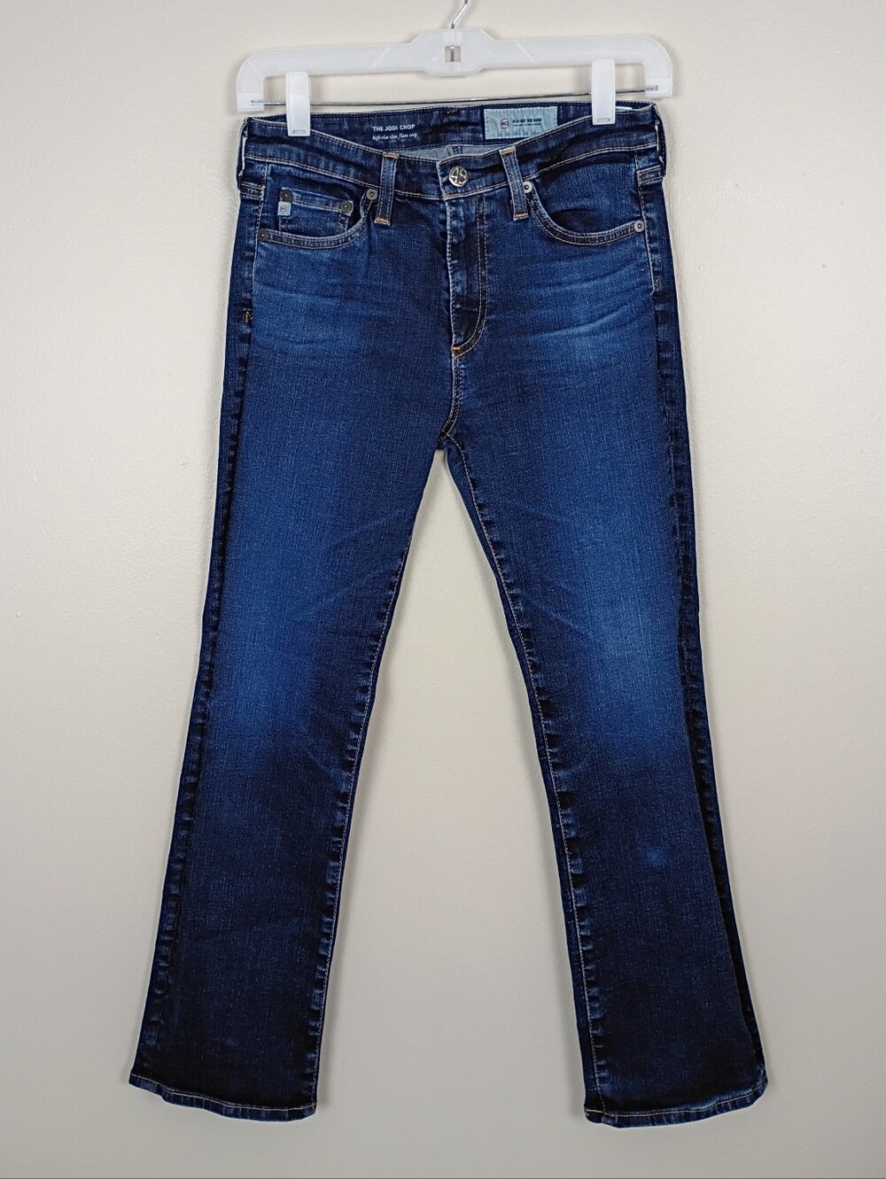 AG Adriano Goldschmied The Jodi Crop Jeans 27 High Rise Flare Blue Made in USA